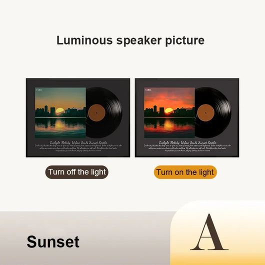 Sunset Glow artwork with the light off and on