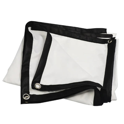 OrbitBeam 100 inch cinema screen, folded, showing black border and grommets