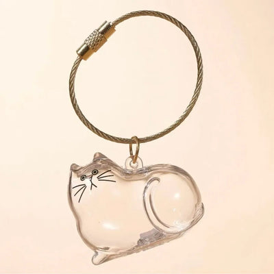 PawKeep Lounging Cat pet fur keychain