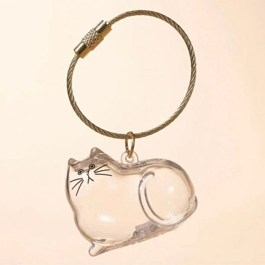 PawKeep Lounging Cat pet fur keychain