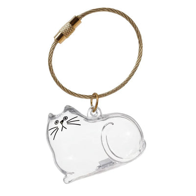 PawKeep Lounging Cat pet fur keychain — charm with wire loop