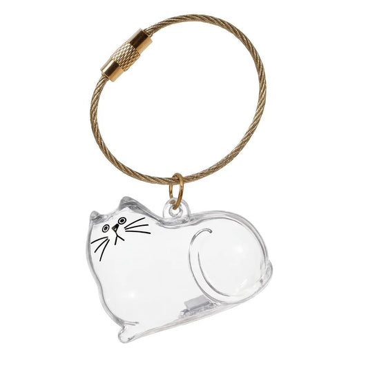 PawKeep Lounging Cat pet fur keychain — charm with wire loop