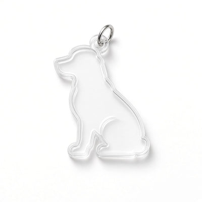 Empty clear pet fur keychain shell